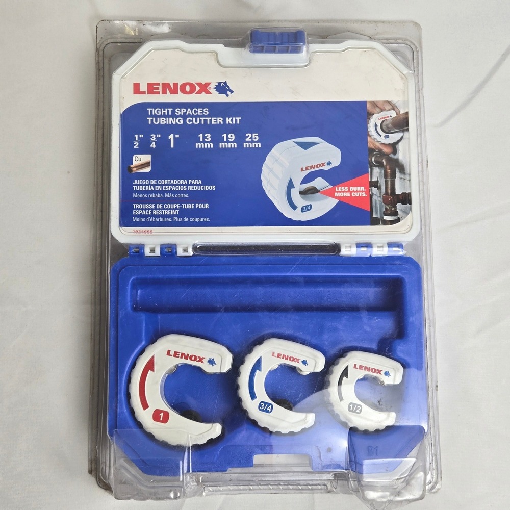 Lenox Tight Spaces Tubing Cutter Kit With Carrying Case 3 Pieces: 1/2" 3/4" 1"